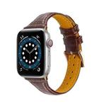 Crocodile Texture Leather Watch Band For Apple Watch Ultra 49mm / Series 8&7 45mm / SE 2&6&SE&5&4 44mm / 3&2&1 42mm(Brown)