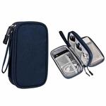 SM05 Double-layer Digital Accessory Storage Bag with Lanyard(Navy Blue)