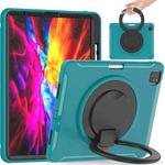 Shockproof TPU + PC Protective Case with 360 Degree Rotation Foldable Handle Grip Holder & Pen Slot For iPad Pro 12.9 2020 / 2018(Blue)