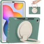 Shockproof TPU + PC Protective Case with 360 Degree Rotation Foldable Handle Grip Holder & Pen Slot For Samsung Galaxy Tab S6 Lite 10.4 inch P610(Emmerald Green)