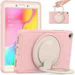 Shockproof TPU + PC Protective Case with 360 Degree Rotation Foldable Handle Grip Holder & Pen Slot For Samsung Galaxy Tab A 8.0 2019 T290(Cherry Blossoms Pink)