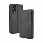 For vivo Y72 5G / iQOO Z3 5G Magnetic Buckle Retro Crazy Horse Texture Horizontal Flip Leather Case with Holder & Card Slots & Photo Frame(Black)