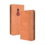 For Fujitsu Arrows Be4 Plus / F-41B Magnetic Buckle Retro Crazy Horse Texture Horizontal Flip Leather Case with Holder & Card Slots & Photo Frame(Brown)