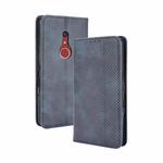 For Fujitsu Arrows Be4 Plus / F-41B Magnetic Buckle Retro Crazy Horse Texture Horizontal Flip Leather Case with Holder & Card Slots & Photo Frame(Blue)