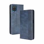 For Samsung Galaxy M32 Magnetic Buckle Retro Crazy Horse Texture Horizontal Flip Leather Case with Holder & Card Slots & Photo Frame(Blue)