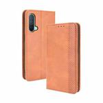 For OnePlus Nord CE 5G Magnetic Buckle Retro Crazy Horse Texture Horizontal Flip Leather Case with Holder & Card Slots & Photo Frame(Brown)