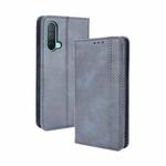 For OnePlus Nord CE 5G Magnetic Buckle Retro Crazy Horse Texture Horizontal Flip Leather Case with Holder & Card Slots & Photo Frame(Blue)