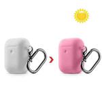 Discoloration in Sun Silicone Protective Case Cover for AirPods 1/2(White to Pink)