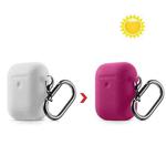 Discoloration in Sun Silicone Protective Case Cover for AirPods 1/2(White to Rose Pink)