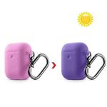 Discoloration in Sun Silicone Protective Case Cover for AirPods 1/2(Rose Pink to Purple)