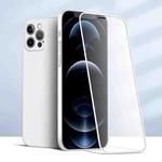 For iPhone 12 Pro TOTUDESIGN AA-172 Dazzling Series Frosted PC Case with Tempered Glass Film(White)