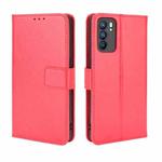 For OPPO Reno6 5G Crazy Horse Texture Horizontal Flip Leather Case with Holder & Card Slots & Lanyard(Red)