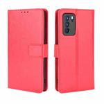 For OPPO Reno6 Pro 5G Crazy Horse Texture Horizontal Flip Leather Case with Holder & Card Slots & Lanyard(Red)