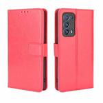 For OPPO Reno6 Pro+ 5G Crazy Horse Texture Horizontal Flip Leather Case with Holder & Card Slots & Lanyard(Red)
