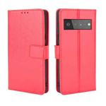 For Google Pixel 6 Pro Crazy Horse Texture Horizontal Flip Leather Case with Holder & Card Slots & Lanyard(Red)