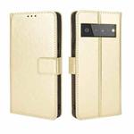 For Google Pixel 6 Pro Crazy Horse Texture Horizontal Flip Leather Case with Holder & Card Slots & Lanyard(Gold)