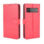 For Google Pixel 6 Crazy Horse Texture Horizontal Flip Leather Case with Holder & Card Slots & Lanyard(Red)