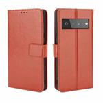 For Google Pixel 6 Crazy Horse Texture Horizontal Flip Leather Case with Holder & Card Slots & Lanyard(Brown)