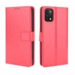 For Umidigi A11 Crazy Horse Texture Horizontal Flip Leather Case with Holder & Card Slots & Lanyard(Red)
