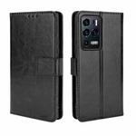 For ZTE Axon 30 Ultra 5G Crazy Horse Texture Horizontal Flip Leather Case with Holder & Card Slots & Lanyard(Black)