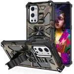 For OnePlus Nord N200 5G Camouflage Armor Shockproof TPU PC Magnetic Phone Case with Holder (Army Green)