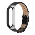 For Xiaomi Mi Band 6 / 5 / 4 / 3 Mijobs CS Microfiber Leather Watch Band(Black + Silver)