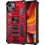 For iPhone 13 Armor Shockproof TPU + PC Magnetic Protective Case with Holder(Red)