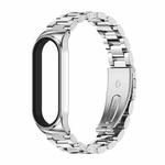 For Xiaomi Mi Band 6 / 5 / 4 / 3 Mijobs CS Metal Three Bead Stainless Steel Watch Band(Silver)