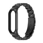 For Xiaomi Mi Band 6 / 5 / 4 / 3 Mijobs CS Metal Three Bead Stainless Steel Watch Band(Black)