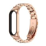 For Xiaomi Mi Band 6 / 5 / 4 / 3 Mijobs CS Metal Three Bead Stainless Steel Watch Band(Rose Gold)