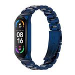 For Xiaomi Mi Band 6 / 5 / 4 / 3 Mijobs CS Metal Three Bead Stainless Steel Watch Band(Blue)