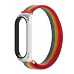 For Xiaomi Mi Band 6 / 5 / 4 / 3 Mijobs CS Breathable Nylon Watch Band(Rainbow Silver)