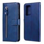 For OPPO Reno6 Pro+ 5G Fashion Calf Texture Zipper Horizontal Flip Leather Case with Holder & Card Slots & Wallet(Blue)