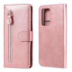 For OPPO Reno6 Pro+ 5G Fashion Calf Texture Zipper Horizontal Flip Leather Case with Holder & Card Slots & Wallet(Rose Gold)