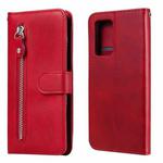 For OPPO Reno6 Pro 5G Fashion Calf Texture Zipper Horizontal Flip Leather Case with Holder & Card Slots & Wallet(Red)