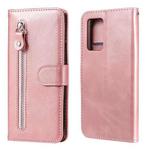 For OPPO Reno6 Pro 5G Fashion Calf Texture Zipper Horizontal Flip Leather Case with Holder & Card Slots & Wallet(Rose Gold)
