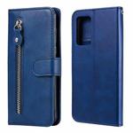 For OPPO Reno6 5G Fashion Calf Texture Zipper Horizontal Flip Leather Case with Holder & Card Slots & Wallet(Blue)