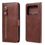 For Xiaomi Mi 11 Ultra Fashion Calf Texture Zipper Horizontal Flip Leather Case with Holder & Card Slots & Wallet(Brown)