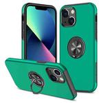 For iPhone 13 mini Magnetic Ring Kickstand Shockproof Phone Case (Dark Green)