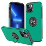 For iPhone 13 Pro Magnetic Ring Kickstand Shockproof Phone Case (Dark Green)