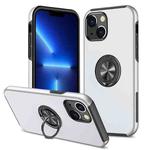 For iPhone 13 Pro Max Magnetic Ring Kickstand Shockproof Phone Case (Silver)