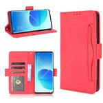 For OPPO Reno6 Pro 5G Skin Feel Calf Pattern Horizontal Flip Leather Case with Holder & Card Slots & Photo Frame(Red)