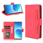 For OPPO Reno6 Pro+ 5G Skin Feel Calf Pattern Horizontal Flip Leather Case with Holder & Card Slots & Photo Frame(Red)