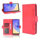 For vivo V21e 4G / Y73 2021 Skin Feel Calf Pattern Horizontal Flip Leather Case with Holder & Card Slots & Photo Frame(Red)