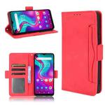 For Doogee X96 Pro Skin Feel Calf Pattern Horizontal Flip Leather Case with Holder & Card Slots & Photo Frame(Red)