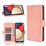 For Samsung Galaxy A03s 166mm Version Skin Feel Calf Pattern Horizontal Flip Leather Case with Holder & Card Slots & Photo Frame(Pink)