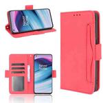 For OnePlus Nord CE 5G Skin Feel Calf Pattern Horizontal Flip Leather Case with Holder & Card Slots & Photo Frame(Red)