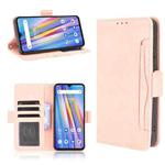 For Umidigi A11 Skin Feel Calf Pattern Horizontal Flip Leather Case with Holder & Card Slots & Photo Frame(Pink)