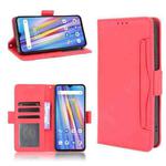 For Umidigi A11 Skin Feel Calf Pattern Horizontal Flip Leather Case with Holder & Card Slots & Photo Frame(Red)