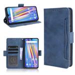 For Umidigi A11 Skin Feel Calf Pattern Horizontal Flip Leather Case with Holder & Card Slots & Photo Frame(Blue)